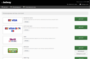 Here the Deposit methods on the website