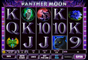 Playing field of Panther Moon slot