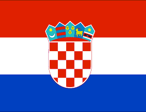 The flag of the country where speak in the Croatian language