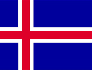The flag of the country where speak in Icelandic