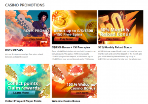 Promotions and bonuses in WildSlots Casino