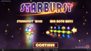 Starburst slot main page