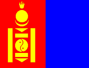 The flag of the Mongolia country