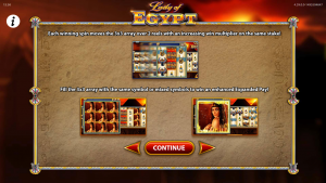 Lady of Egypt slot introductory page