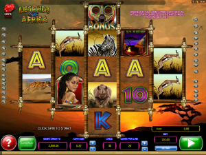 Gameplay in the Legends of Africa Slot