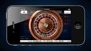 Small display of mobile casino roulette