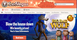 LeoVegas casino Home page