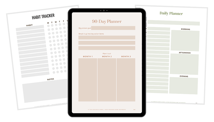 Example of planners and habit tracker