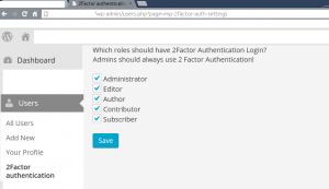 Dit is de admin pagina (onder gebruikers"om de 2 factor per gebruikersrol aan en uit te zetten